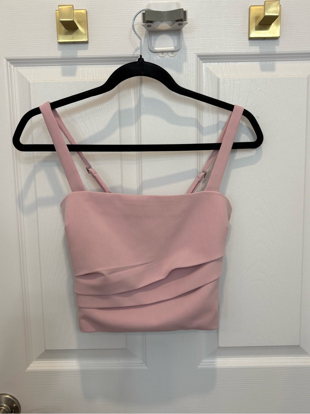 Abercrombie & Fitch Blush Pink Ruched Square-Neck Crop Cami #1462